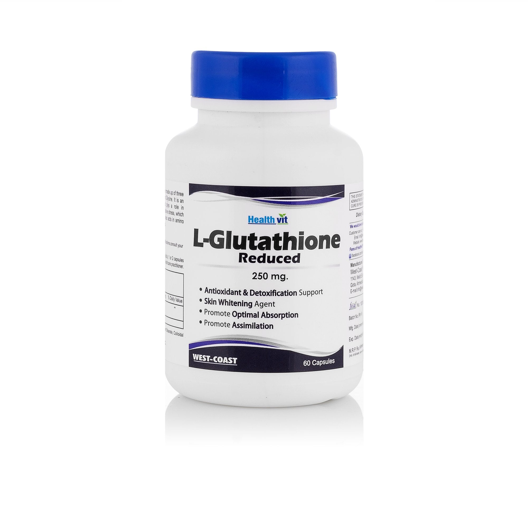 Healthvit L-Glutathione 250 mg 60 Capsules Healthvit L-Glutathione 250 mg 60 Capsules