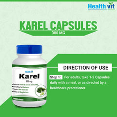 Healthvit Karel Karela Powder 300 mg Supplement 60 Capsules