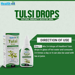 Healthvit Tulsi Drops - Concentrated Extract of 5 Rare Tulsi plant (panch tulsi drop) | Immunity Booster | Herbal life | Oral Health | Digestion | Cough and Cold Relief - 30ml