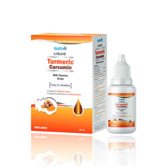 Healthvit Turmeric Extract 40mg Curcumin (Curcuminoids 95%) With Piperine Liquid Drops Immunity Booster and Natural Antioxidant - 30ml (Easy to Swallow)