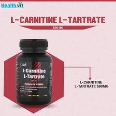 Healthvit L-Carnitine L-Tartrate 500 mg | Weight Loss Supplement, Fat Burner, Muscle Recovery, Pre & Post workout Supplement - 60 Tablets