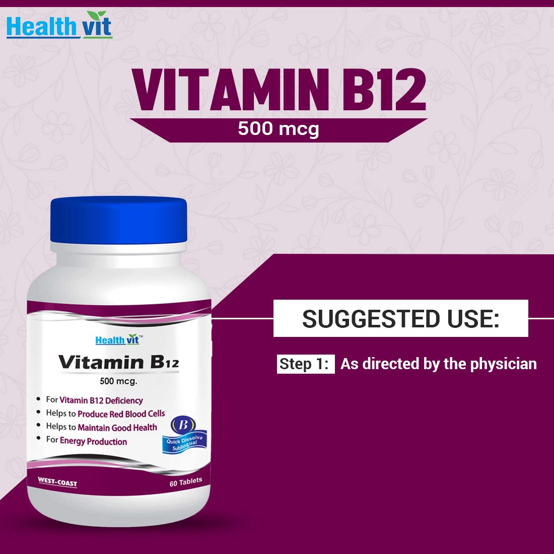 Healthvit Vitamin B12 - Essential nutrient for adults