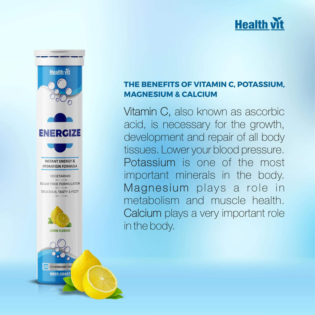 Healthvit Energize Electrolytes Energy Drink For Healthy And Energetic