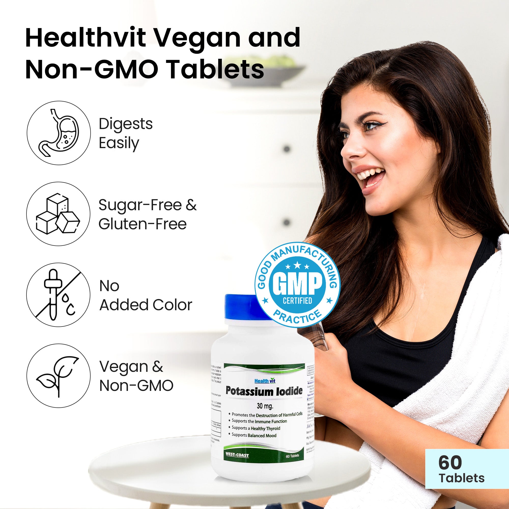 Healthvit potassium iodide - vegan health supplement