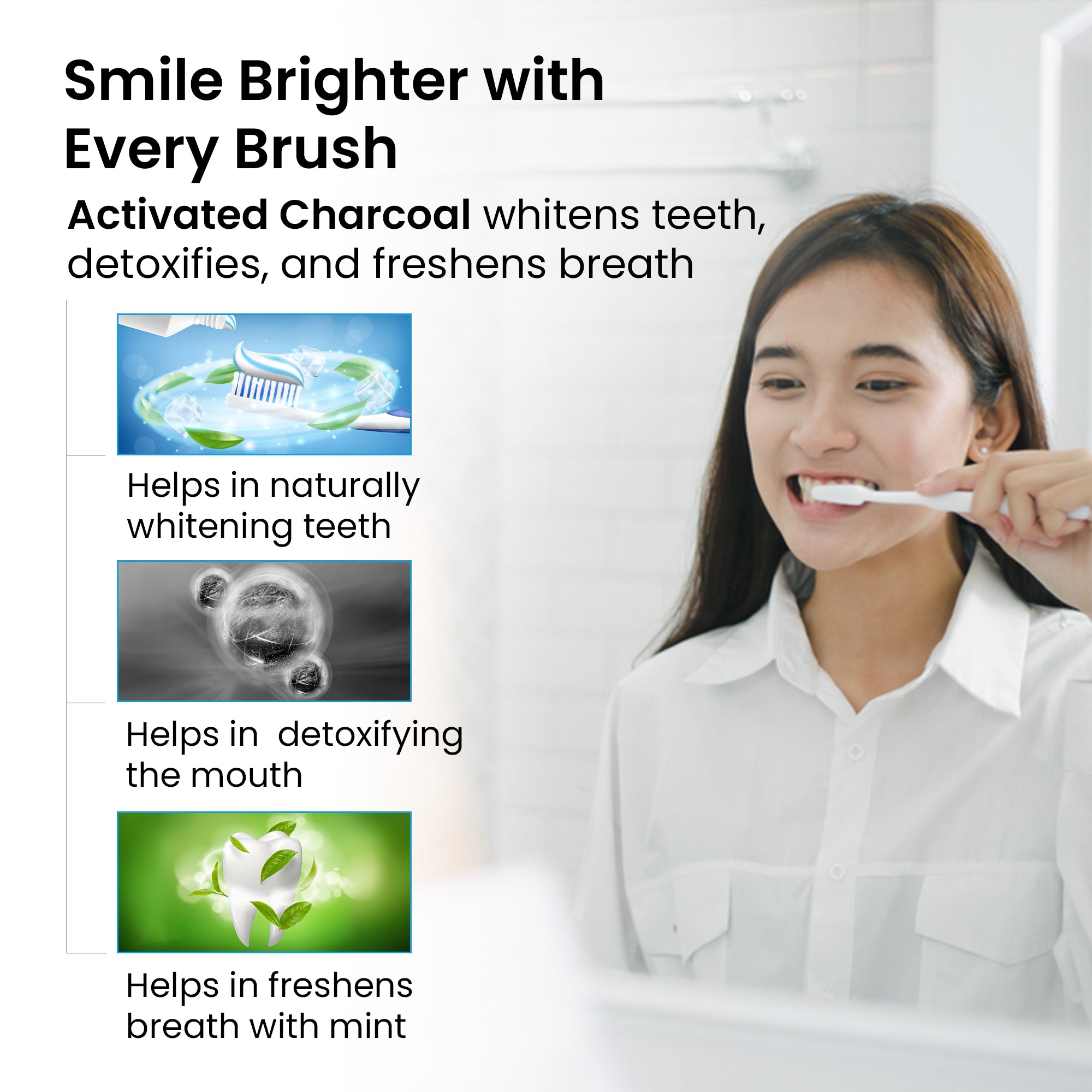 Healthvit Activated Charcoal Toothpaste - Teeth whitening solution