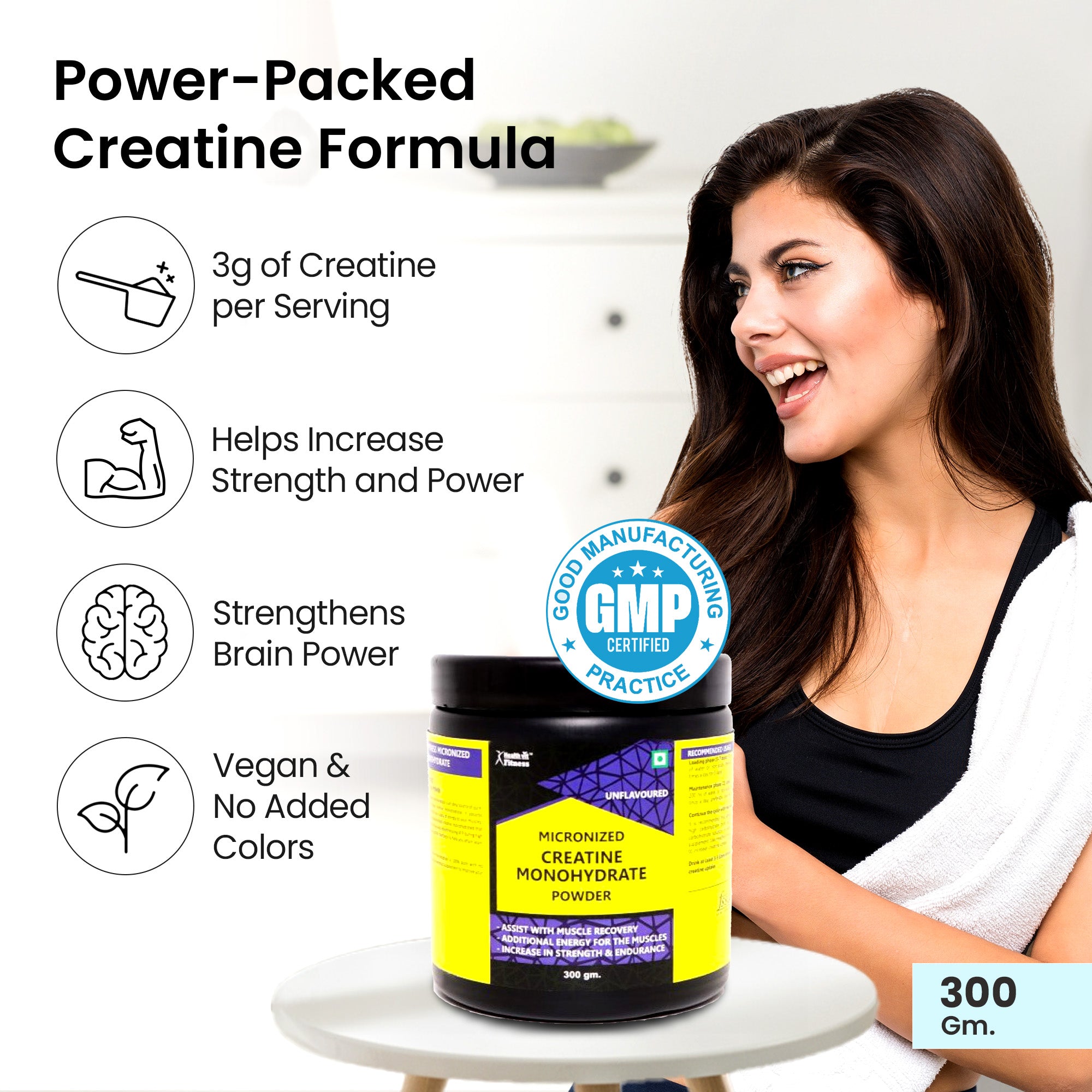 Healthvit creatine supplement - unflavored muscle booster