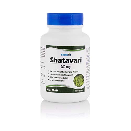 Healthvit Shatavari 250mg - Herbal Supplement| Improves Chance Of Pregnancy | Women's Wellness Supplement | Maintain Healthy Hormonal Balance | 100% Natural And Vegan | 60 Capsules