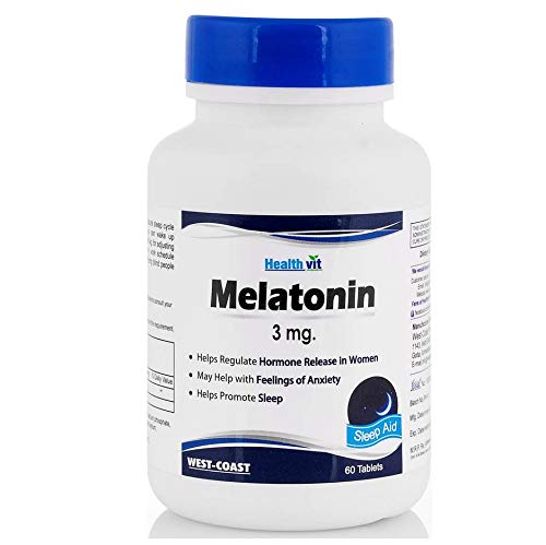 Healthvit Melatonin 3mg | Helps You Fall Asleep Faster, Stay Asleep Longer, Easy to Take, Faster Absorption - 60 Tablets