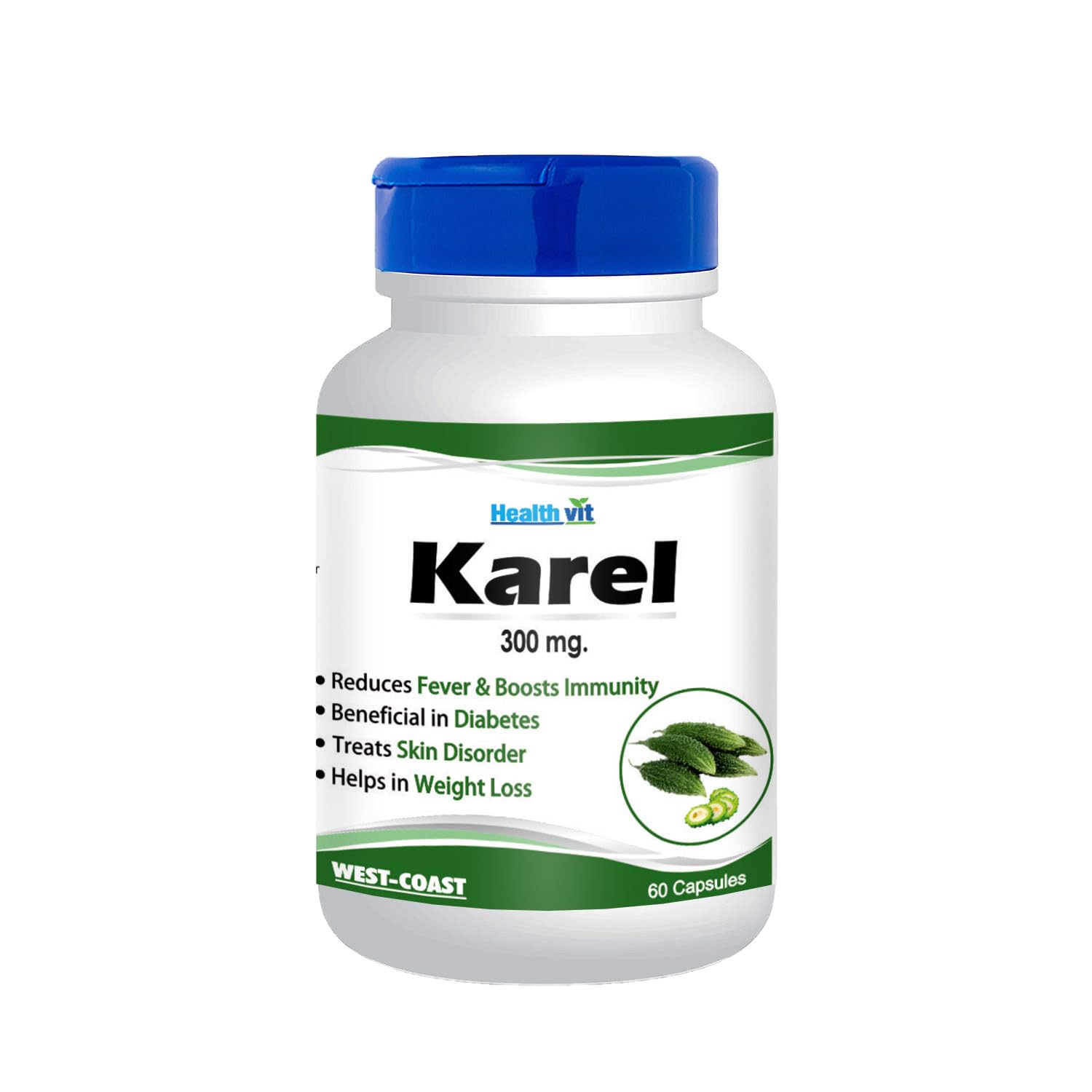 Healthvit Karel Karela Powder 300 mg Supplement 60 Capsules