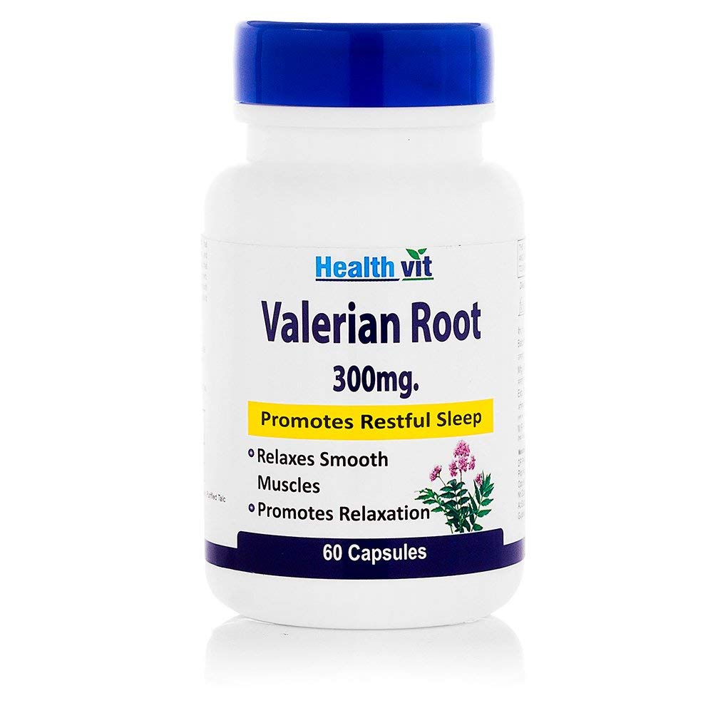 Healthvit Valerian Root Extract 300mg For Restful Sleep | Helps Relax Smooth Muscles | Relaxes The Central Nervous System | Vegan And Gluten Free | 60 Capsules
