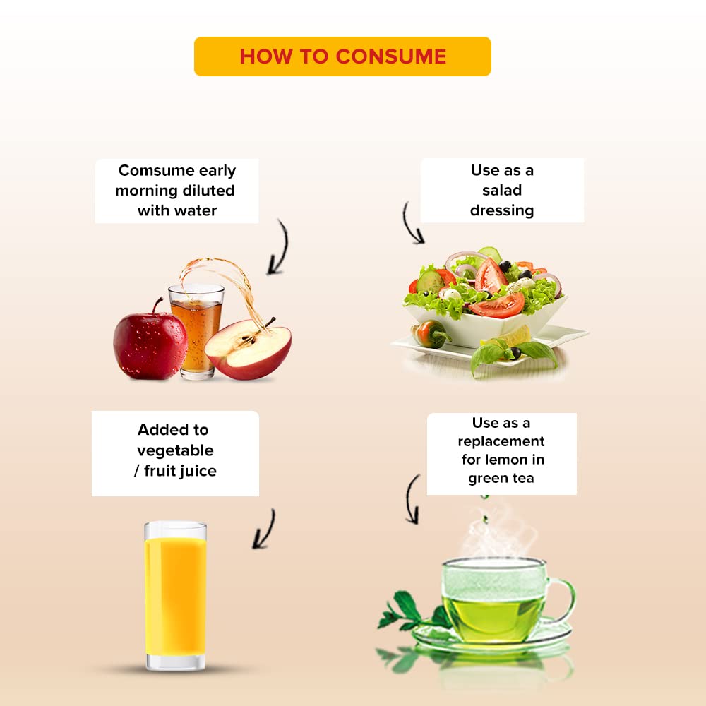 Healthvit Apple Cider Vinegar 500ml - With Mother Vinegar- Pack of 2