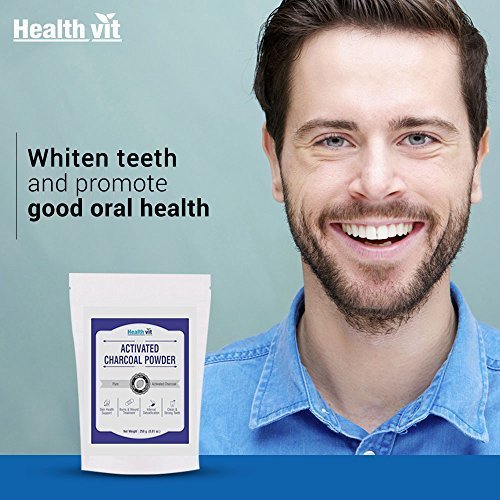 Healthvit Activated Charcoal Powder | Support Skin Health | Teeth Whitening Charcoal Powder | 100% Natural & Chemical Free | 250gm