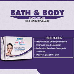 Healthvit Bath and Body Glutathione Skin Whitening Soap, 75g (Pack of 2) 