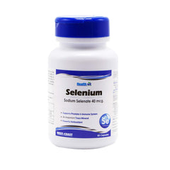 Healthvit Selenium 40mcg - Important Trace Mineral | Powder Antioxidant | Immune System Booster |Promote Heart Health | Promotes Cardiovascular System | Vegan & Non-GMO | 60 Capsules