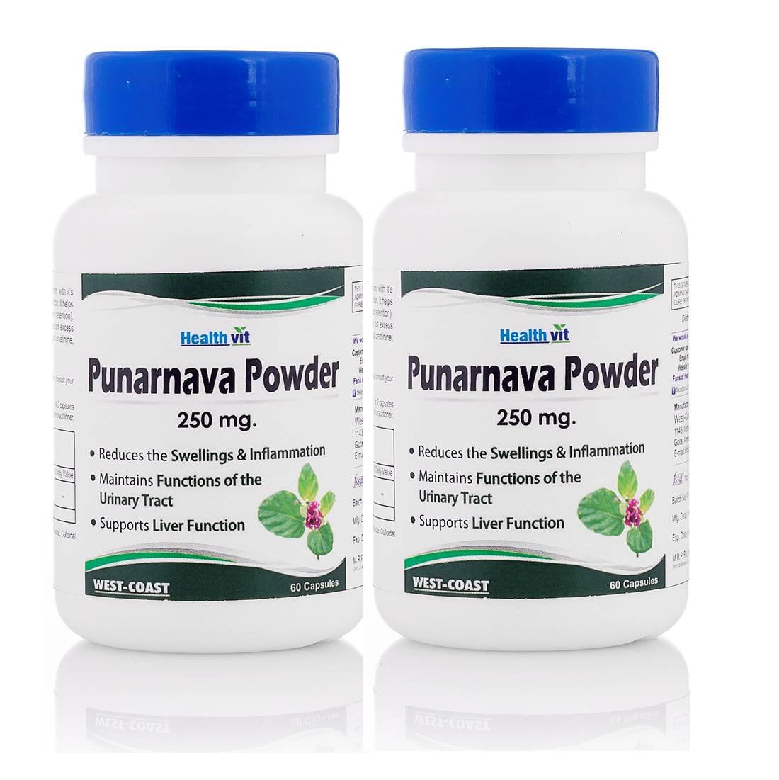 HealthVit PUNARNAVA Punarnava Powder 250mg - 60 Capsules (Pack of 2)