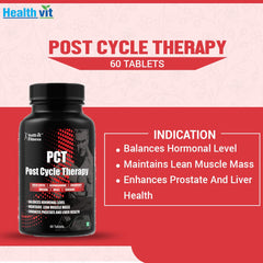 Healthvit Fitness PCT for Kidney Detox, Liver Detox & Testosterone Booster Post Cycle Therapy - 60 Tablets