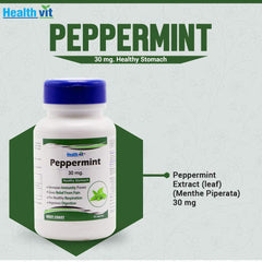 Healthvit Peppermint 30mg For Healthy Stomach | Increase Immunity Power, Relief From Pain | Improve Digestion And Helps In Migraines | 60 Capsules