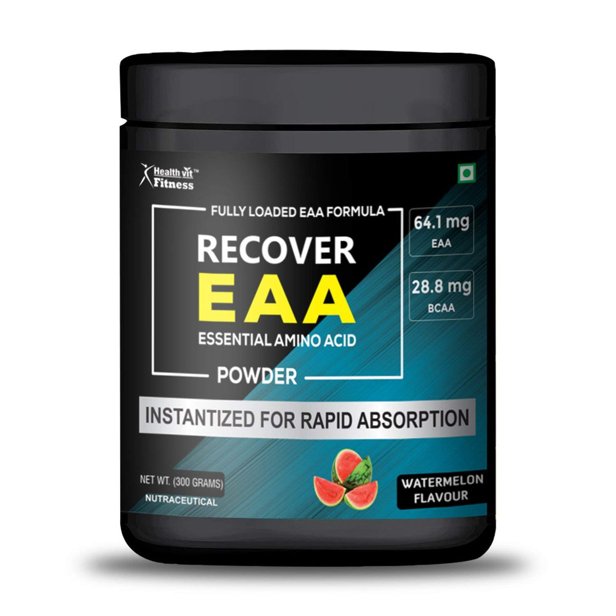 Healthvit Fitness EAA Essential Amino Acid Powder |Instantized For Rapid Absorption|Enhances Muscle Protein Synthesis|For Focus, Recovery, And Hydration|Improves Metabolism, 300gm (Watermelon Flavor)