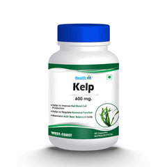 Healthvit Sea Kelp Capsules - 600 mg, 60 Veg Capsules | Good for Skin Care and Weight Loss | Rich in Antioxidants, Fiber and Proteins | Natural Source of Iodine | Improves Red Blood Cells production