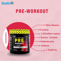 Healthvit Fitness Pre-Workout Explosive Energy 300gm Powder (Watermelon Tequila Flavour)
