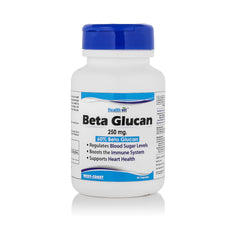 Healthvit Beta Glucen 250mg (60% Beta Glucan) For Regulates Blood Sugar Levels | Supports Immune System & Heart Health | Vegan And Gluten Free | 60 Capsules