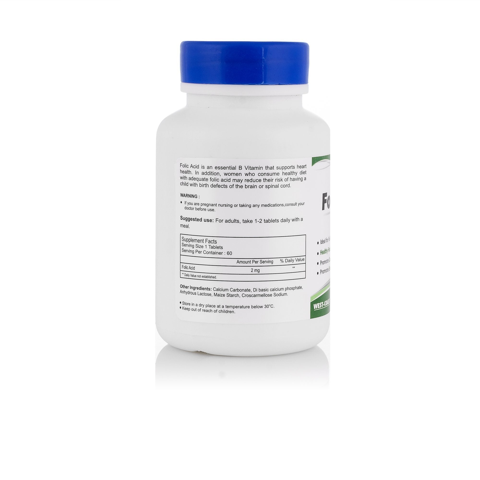 Healthvit Folic Acid 2 mg - 60 Tablets