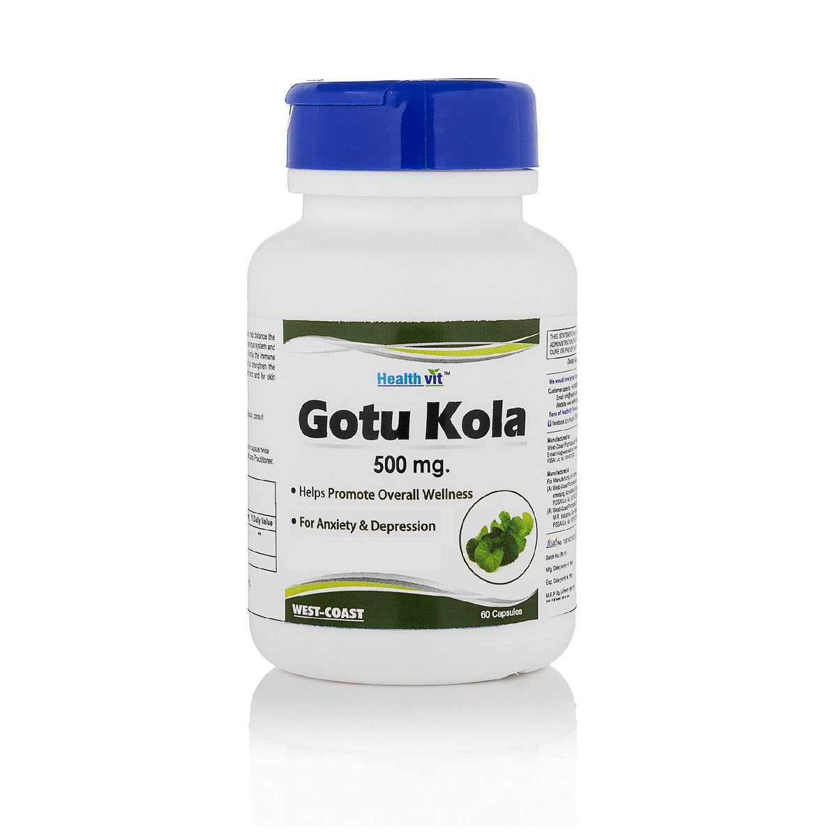 Healthvit Gotu Kola Leaf Extract – 500mg 60 Capsules