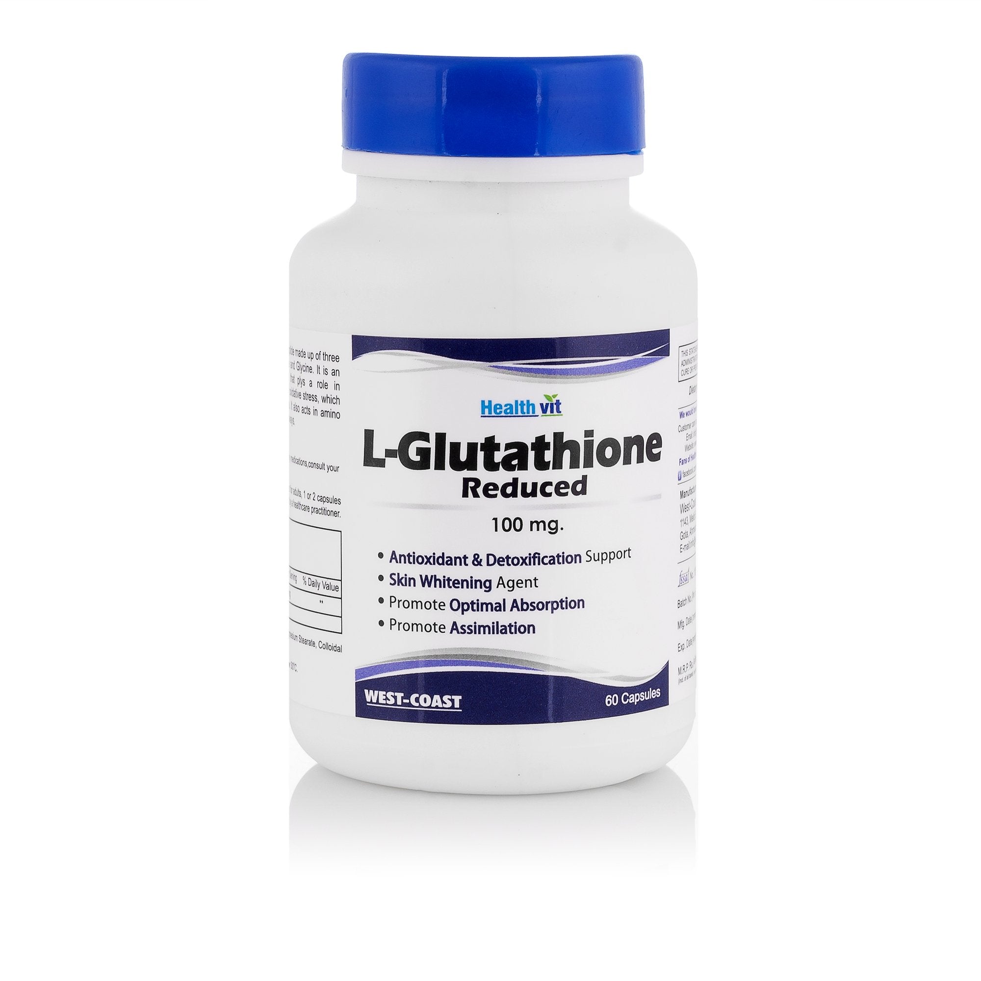 Healthvit L-Glutathione 100 mg 60 Capsules