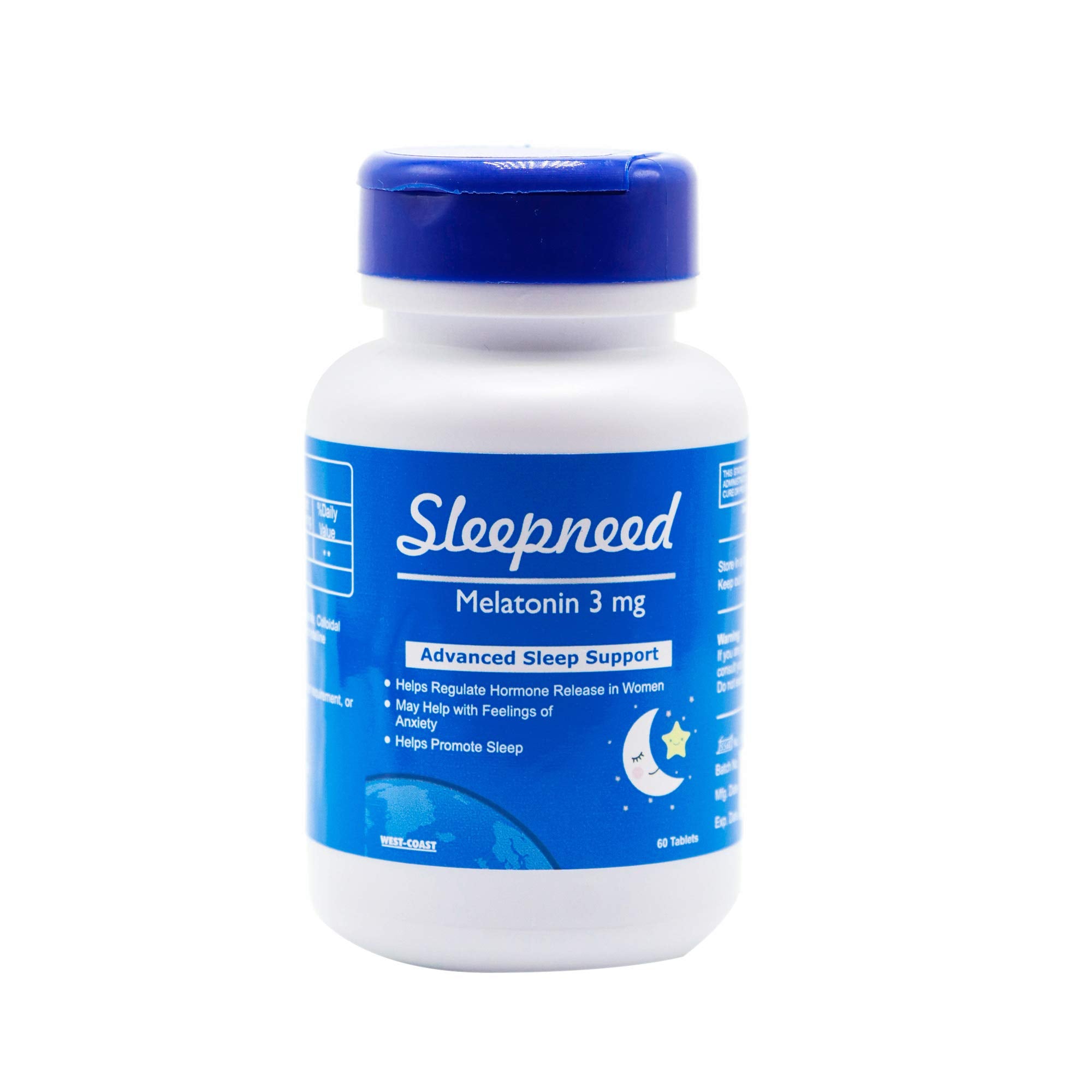 Healthvit Sleepneed Melatonin 3mg | Formulated to Promote Peaceful Sleep | Advanced Sleep Support | Stay Asleep Longer, Easy to Take, Faster Absorption - 60 Tablets