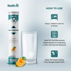 Healthvit Multivitamin Supplements for Men and Women – 20 Effervescent Tablets (Orange Flavour)