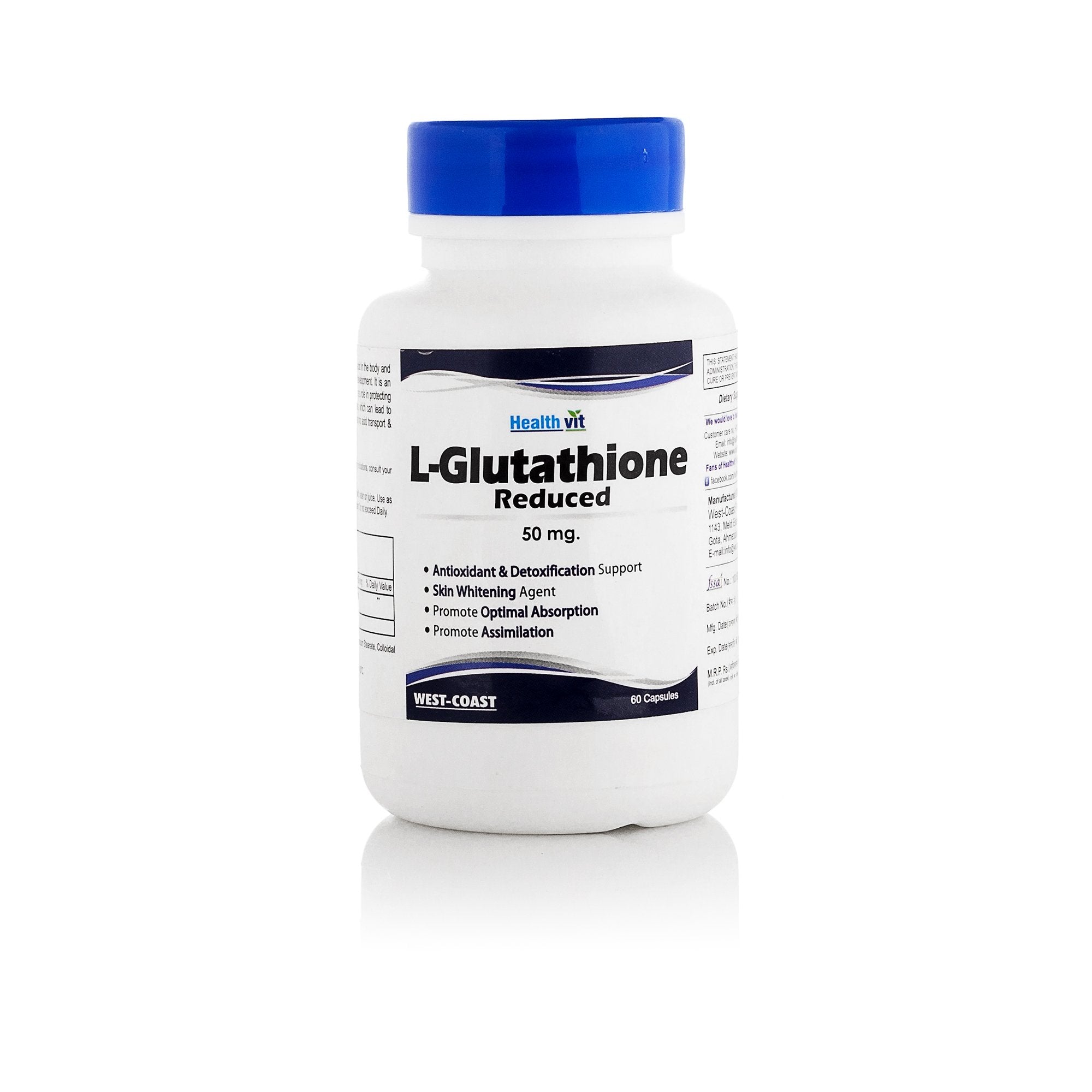 Healthvit L-Glutathione 50 Mg 60 Capsules