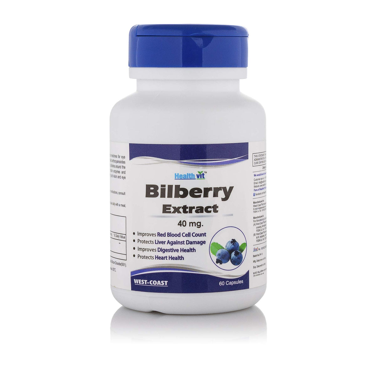Healthvit Bilberry Extract 40 Mg - 60 Capsules