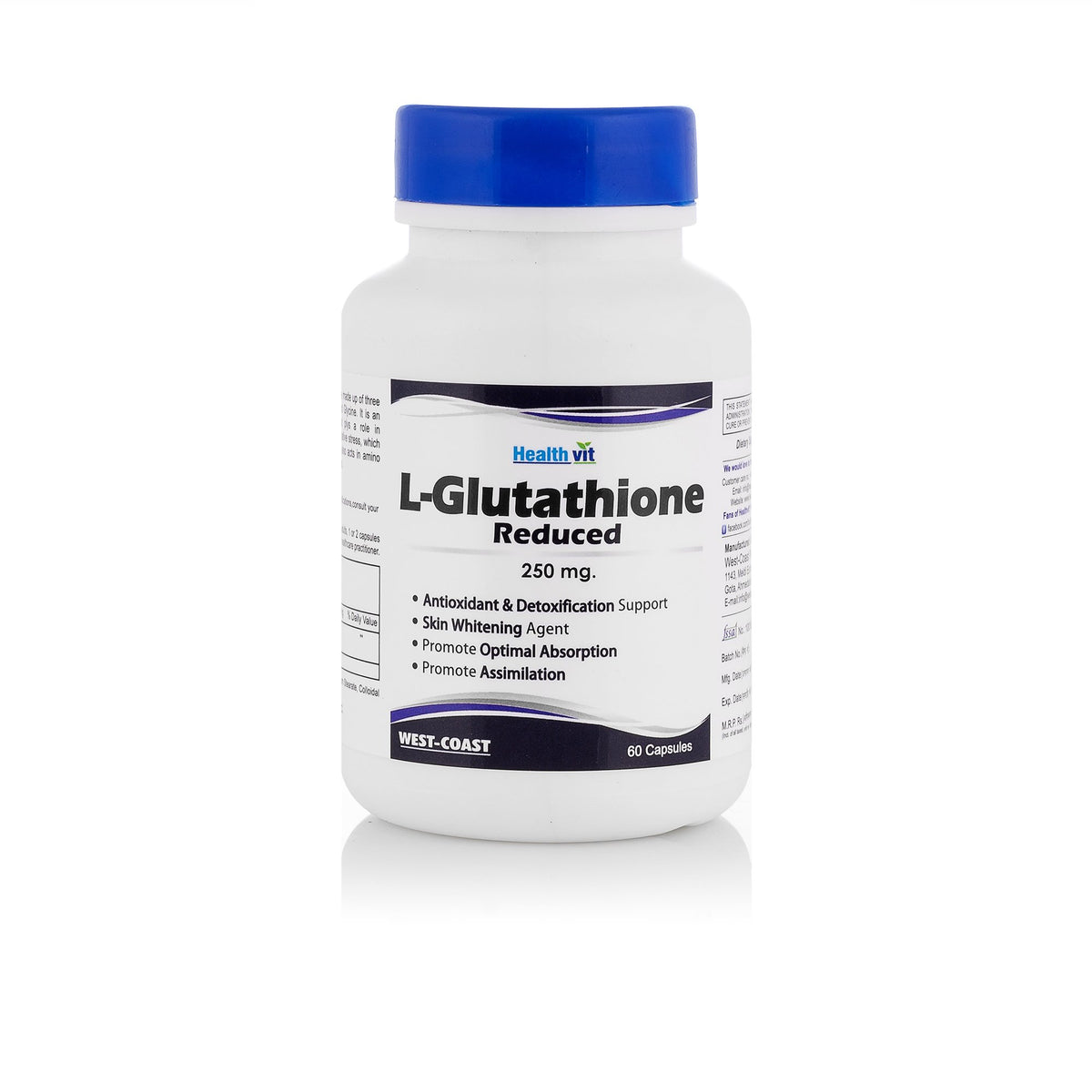 Healthvit L-Glutathione 250 mg 60 Capsules