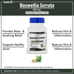 Healthvit Boswellia Serrata Extract 500 mg 60 Capsules For Healthy Joints