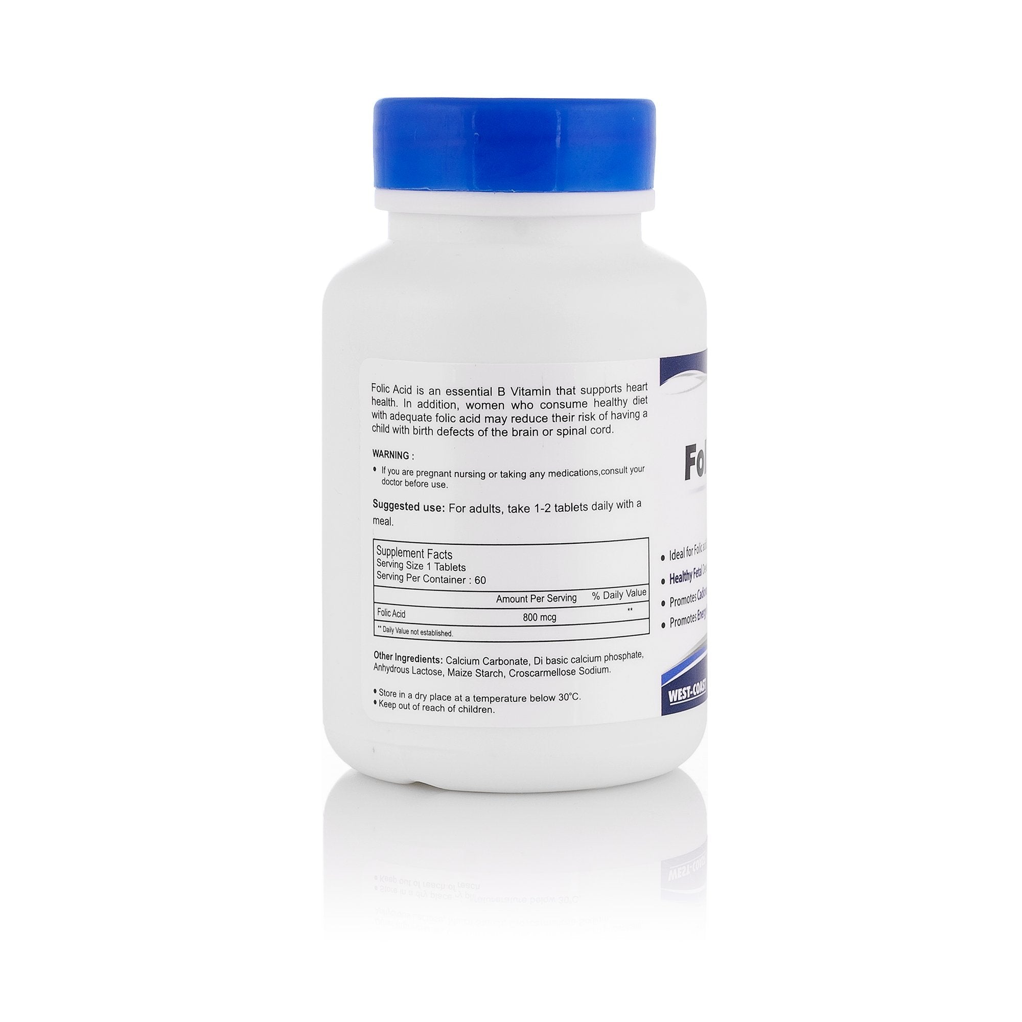 Healthvit Folic Acid 800 mcg - 60 Tablets