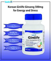 Healthvit Ginlife Korean Ginseng Extract 500 mg - 60 Capsules