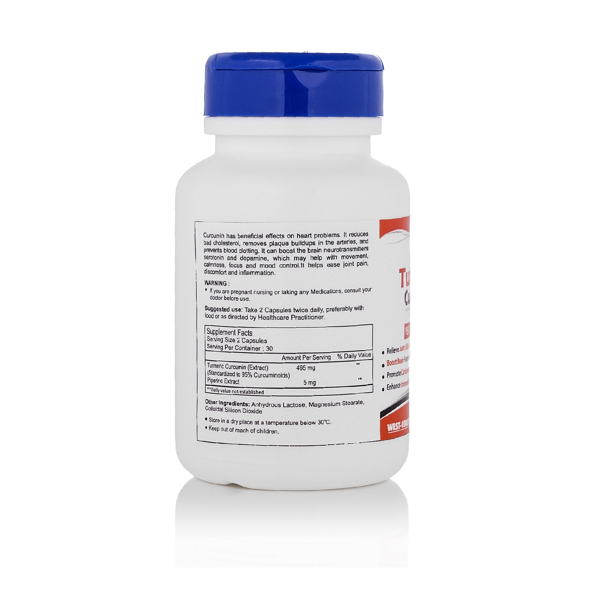 Healthvit Turmeric Curcumin Extract With Piperine Extract- 60 Capsules